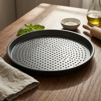 Perforated Pizza Pan Shallow Rim Cooking Tool Crispy Crust