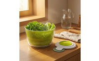 Perforated Basket Manual Salad Drainer Non-Slip Base Vegetable Drainer Hand Crank Strainer Bowl