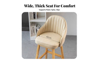 Modern Design Upholstered High Stool with Backrest Minimalist Design Counter Chair Padded Seat Household Furniture Footrest for Bar Owners, Homeowners, Adults, Kitchen Island, Cafe, Restaurant, Reception Area