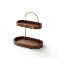 Desktop Storage Rack Compact Two-Tier Organizer Metal Desktop Organizer with Handle for Vanity