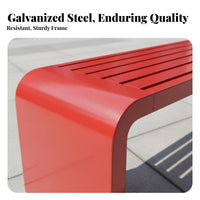 Colorful Slatted Bench Rustresistant Slatted Outdoor Bench Comfortable Support Bracing Garden Seating for Families, Property Managers