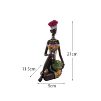 Stylized African Woman Figurine Textured African Woman Sculpture Traditional Resin Sculpture Elegant for Collectors, Home Decor
