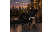 Reclining Chair with Footrest Four-Position Patio Recliner Metal Frame