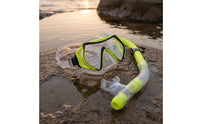 Large Frame Swim Facepiece Set Adjustable Head Strap Diving Facepiece and Snorkel Set Anti-Fog Lens Snorkeling Gear for Adults, Beach, Swimming Pool