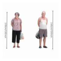 2 Pieces Resin Miniature Couple Figurines Tiny Couple Figure Set Delicate Diorama Figures Unpainted for Collectors