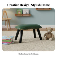 American Design Studded Padded Stool Versatile Use Small Bench Sturdy Legs Indoor Seating Easy to Clean for Homeowners, Interior Decorators, Entryway, Living Room, Home Office, Walk-in Closet
