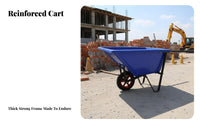 Quick Unloading Construction Wheelbarrow Thickened Basin Hauling Equipment sturdyDuty Hand Barrow Multi-Purpose for Landscapers, Gardeners, Homeowners, Farm, Outdoor tasks, Garden, Lawn Care