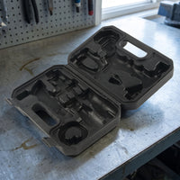 Molded Plastic Toolbox Waterproof-Style Hard Hard-Shell Container Clamshell Tool Case Compact Utility Box Textured for DIYers