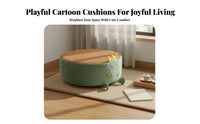 Cartoon Floor Cushion Extra Thick Round Character Seat Cushion Comfortable Square Animal Futon Pillow for Office Workers, Adults, Bedroom, Chair, Sofa