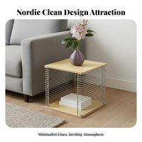 Nordic Design Modular Wire-Frame Table Minimalist Aesthetic Storage Furniture Multifunctional Stackable Shelf Easy Assembly for Apartment Dwellers, Homeowners, Office Workers, Living Room, Bedroom, Hallway, Coffee Shop