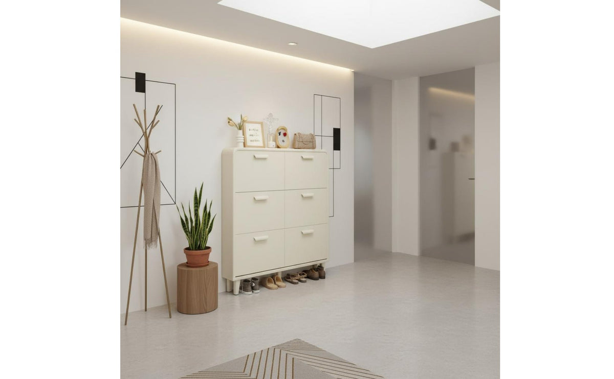 Ultra-Thin Design Slim Shoe Cabinet Space-Saving Household Furniture Large Capacity for Closet