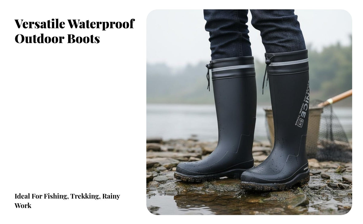 Waterproof Fishing Boots men's Tall Rain Boots Easy to Clean men's Wellingtons for Fishermen, Gardeners, Rainy Days, Wet Weather, Gardening