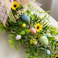 Easter Wreaths for Front Door, Easter Garland Hanging, Easter Egg Garland Colorful Easter Garland Lively Colors Mantlepiece Flower Vine for DIY Crafters, Homeowners, Mantelpiece, Fireplace Mantle, Doorway