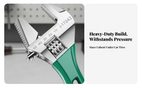 Short Handle Adjustable Spanner Heavy Duty Short Handle Plumbing Wrench Non-Slip Grip Wide Opening Lavatory Wrench for Plumbers, Tight Areas, Kitchen