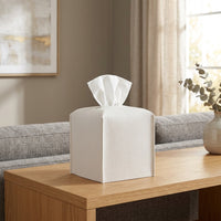 Bathroom Decor for Home Office and Bathroom Vanity, Square PU Leather Tissue Holder and Napkin Dispenser, Modern Minimalist Style Tissue Bag