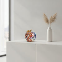Apple Ornament Graffiti Apple Sculpture Fruit Figurine Multicolor Fruit Sculpture Glossy for Art Lovers, Living Room, Entryway