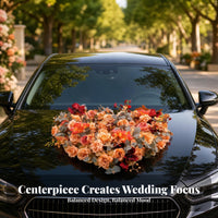 Hollow Style Escort Car Hood Decoration Layered Heart-Shaped Flower Arrangement