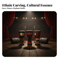 Professional Grade Djembe Natural Skin Head Goblet Drum Single-Piece Construction Percussion Instrument Deep Bass Tones for Musicians, Music Enthusiasts, Stage Performance, Acoustic Shows, Studio Recording, Home Decoration
