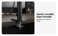 Anti-Slip Desktop Speaker Riser Space Saving Adjustable Studio Monitor Stand Vibration Damping Pad Universal Speaker Tray Heavy Duty for Audiophiles, Music Producers, Gamers, Gaming Setup