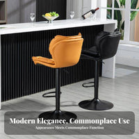360-Degree Swivel Adjustable Pedestal Stool with Back Integrated Footrest Bar Chair Wide Stable Base Counter Seating Modern Design for Homeowners, Business Owners, Receptionists, Reception Area, Restaurant, Kitchen, Dining Room