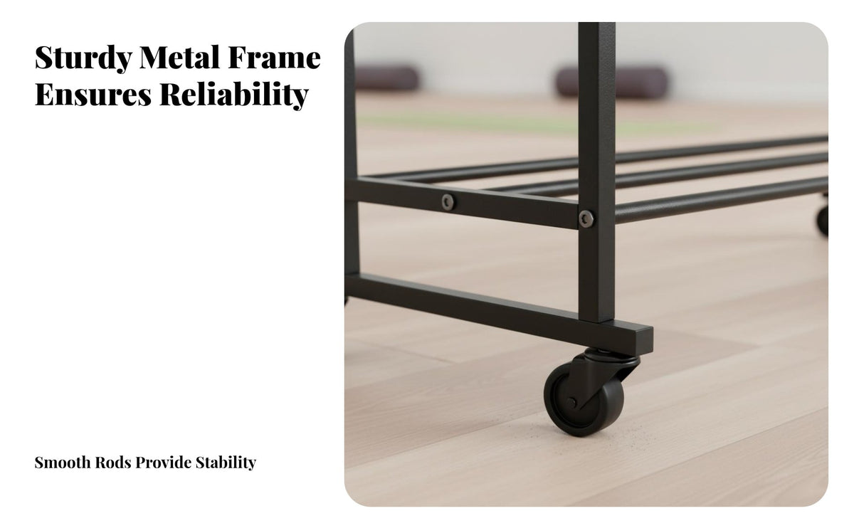 Space Saving Multi-Tier Fitness Equipment Rack Large Capacity Balance Ball Storage Rack Heavy-Duty Frame Multi-Tier Ball Storage Stand Stable Construction for Personal Trainers, Fitness Center
