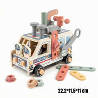 Wooden Screw Toy Vehicle Printed Nut and Bolt Toy Fine Motor Skills