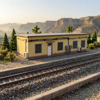 4 Pieces Architectural Railway Station Model Kit Miniature HO Scale Building Model Realistic Station Platform Compatible for Hobbyists