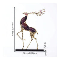 Deer Sculpture with Crystal Modern Deer Sculpture Luxe for Shelf, Hotel Lobby