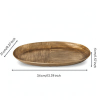Elliptical Tray Flat Tray with Gold Finish for Coffee Table