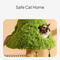 Solid Wood Cat Tree Condo, Multi-Functional Cat Tower