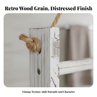 3-Rung Ladder Hanger Rustic Design 3-Rung Hanging Ladder Space-Saving Towel Holder for Interior Decorators, Householders, Laundry Room, Bedroom