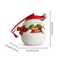 Snowman Ornament with Hanging Loop Festive Snowman Ornament Miniature for Collectors