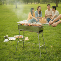 Freestanding Elevated Charcoal Grill Heavy-Duty Rectangular Barbecue Grill Compact Portable for Home Cooks, Campers, Backyard, Patio, Garden, Camping