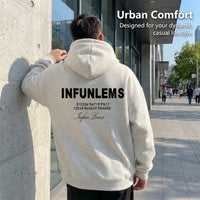 Fleece Lined Hooded Sweatshirt for, Pullover Hoodie for Young Adults Casual Wear, Warm Loose Fit for Autumn Winter