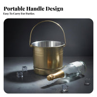 Stainless Steel Ice Container Sturdy Handles Ice Container with Strainer Stainless Steel Beverage Tub Long-Lasting Cooling