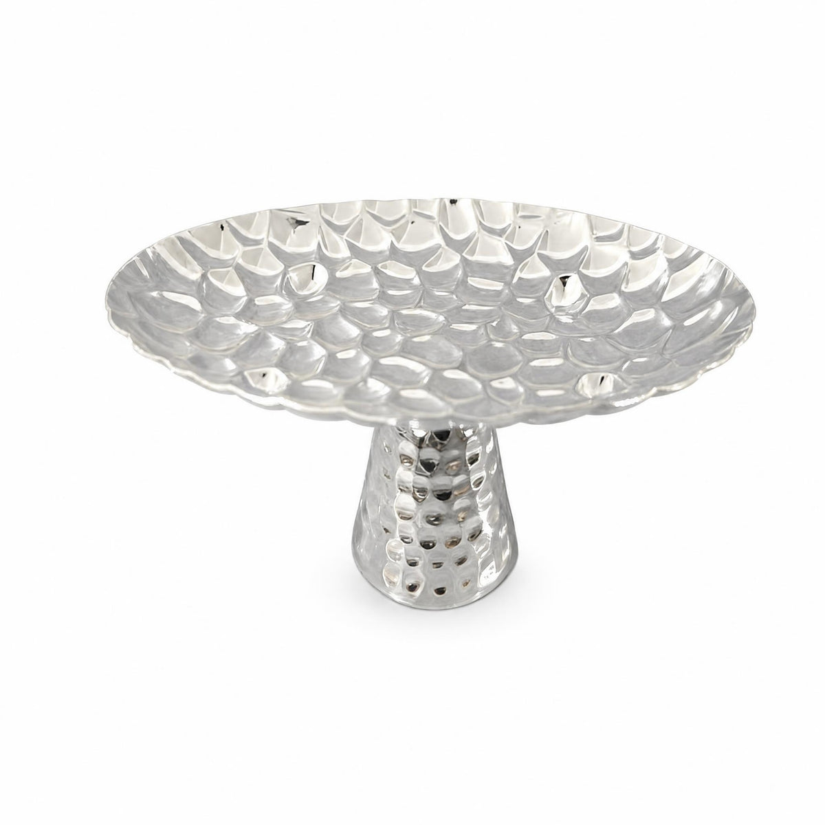 Decorative Fruit Tray Tabletop Item Honeycomb Texture Silver