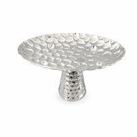 Decorative Fruit Tray Tabletop Item Honeycomb Texture Silver
