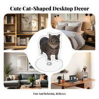 2D Cat Desk Ornament Rotating Cat Display 360 Rotating Desk Toy for Office