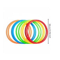 8 Pieces Coordination Training Hopscotch Rings Movement Skills Plastic Jumping Rings Colorful Jump Hoop Set Bright Colors for Toddlers, Playroom