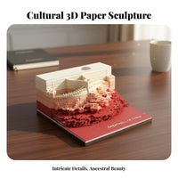 Creative Gift Temple of Heaven 3D Memo Pad Unique Decoration 3D Paper Carving Notepad Exquisite Craftsmanship for Tourists, Adults, Souvenir