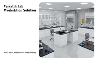 Strong Load-Bearing Capacity Steel Laboratoryoratory Oratory Workbench Stable Structure Resistant Workstation Easy to Clean Science Experiment Table for Researchers, Scientists, Students, Research Center, School, Hospital, Factory