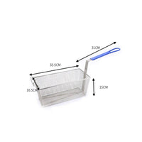 Rectangular Stainless Steel Frying Basket Loop Handle Wire Mesh Frying Basket Open-Top