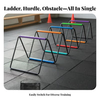 Multifunctional Speed and Agility Training Kit Portable Kids Footwork Ladder Indoor & Outdoor Use Foldable Training Hurdles Long-Lasting for Children, Backyard