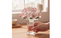 Glass Flowers Bouquet Standing Flower Cluster Ornament Compact Glass Flower Figurine for Entryway