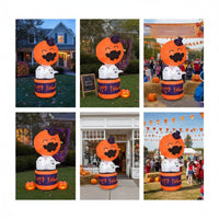 Giant Pumpkin Ghost Combo Inflatable Freestanding Inflatable Pumpkin Ghost Bright Halloween Inflatable Decoration Waterproof for Pathway