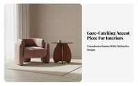 Light Luxury Design Curvy Single Sofa Minimalist Design Accent Chair Modern Appearance Indoor Furniture Soft Textile Upholstery for Homebodies, Interior Designers, Living Room, Reception Area, Reading Nook, Bedroom