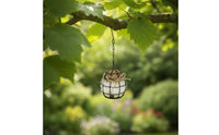 4 Pieces Drum-Shaped Hanging Nesting Ball with Hook Outdoor Nesting Ball with Hook Natural Rustic for Wild Birds, Garden, Yard, Balcony, Patio