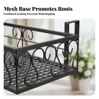 Space-Saving Rectangular Wall-Mounted Planter Basket Easy Installation Hanging Planter Rack Hollowed-perforated Design Plant Stand long-lasting for Gardeners, Home Decorators, Homeowners, Balcony, Windowsill, Living Room, Bedroom