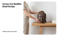 Southeast Asian Buddha Head Sculpture St Single-Like Finish Buddha Head Statue Meditative Decor Sculpture for Buddhists