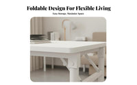 Space-Saving Foldable Computer Desk adaptable Rectangular Folding Table Portable Workstation Sturdy Frame for Students, telecommuting Workers, Apartment Dwellers, Dorm Room, Home Office, Bedroom, RV